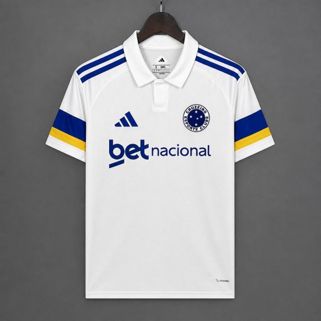 26/27 Cruzeiro Esporte Clube White with Blue Sleeve Away Jersey