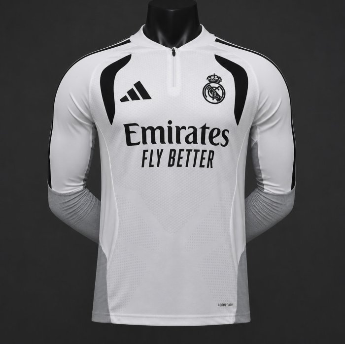 Player Version 26/27 Real Madrid CF White  Long Sleeve Jersey