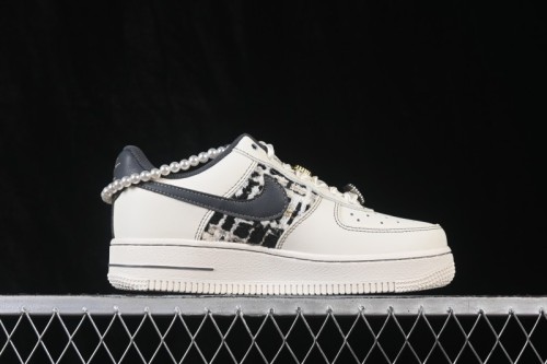 Nike Air Force 1 '07 Low Foggy Pearl Hand-Painted Graffiti Low-Top Casual Skate Shoes - FJ7740-071