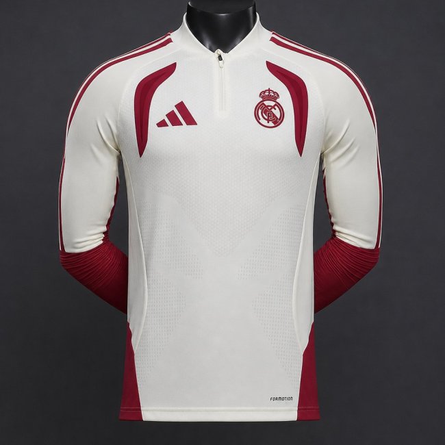 Player Version 26/27 Real Madrid CF White Red Long Sleeve Jersey