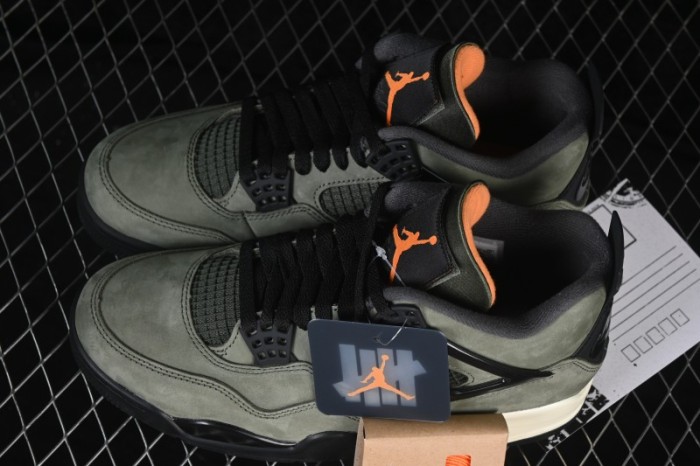 Air Jordan 4 Retro x Undefeated Olive Suede Sneakers - IB1519-200