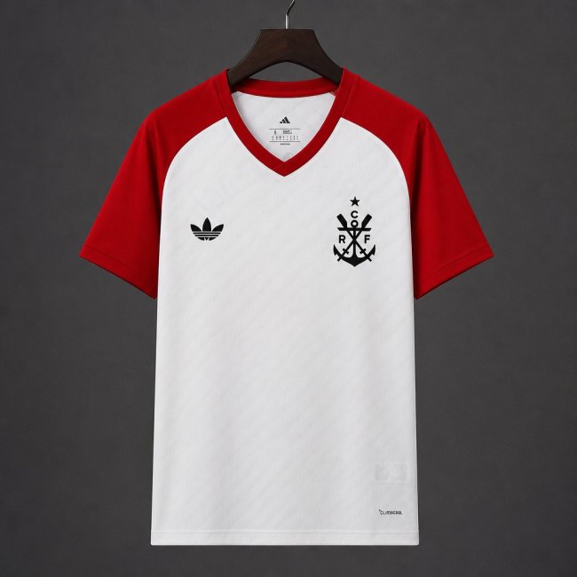 26/27 Club de Regatas Flamengo White with Red Sleeve Originals Away Jersey