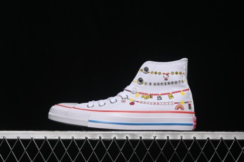 Converse ×Hello Kitty and Friends Picnic Chuck Taylor All Star Hi High-Top Casual Skate Shoes - A17699C
