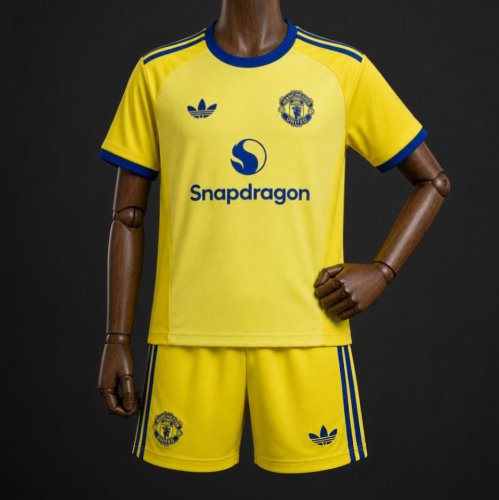 26/27 Kids Manchester United Yellow Goalkeeper Jersey