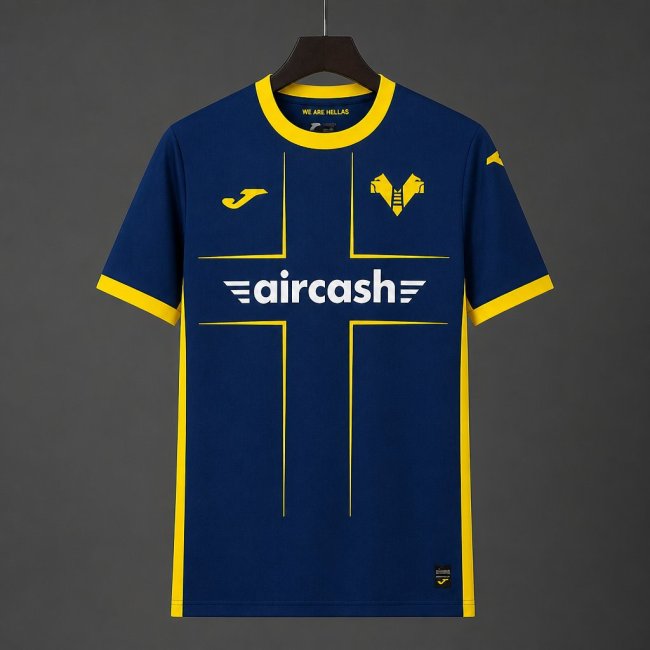 26/27 Hellas Verona Home Blue Yellow Jersey
