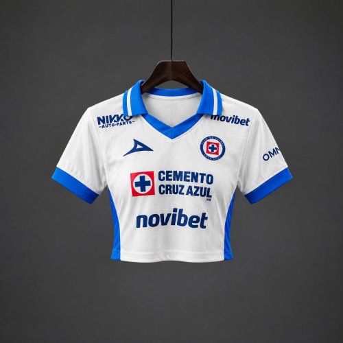 26/27 Women Cruz Azul Away White Crop Jersey