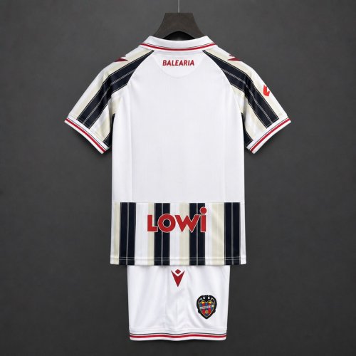 26/27 Kids Levante UD Away White Black Stripes Jersey Kit