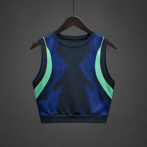 2026 Brazil Women's Cropped Away Navy Tank Top