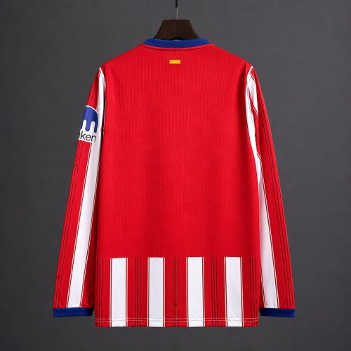 26/27 Atletico Madrid Home Long Sleeve Red Stripes Jersey