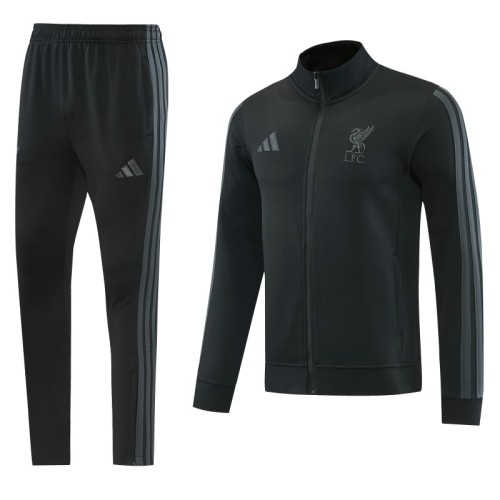 26/27 Liverpool  Black Full Zipper Jacket Tracksuit + Long Pants