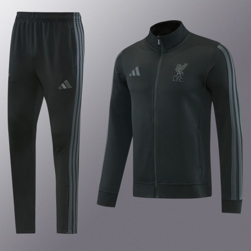 26/27 Liverpool  Black Full Zipper Jacket Tracksuit + Long Pants