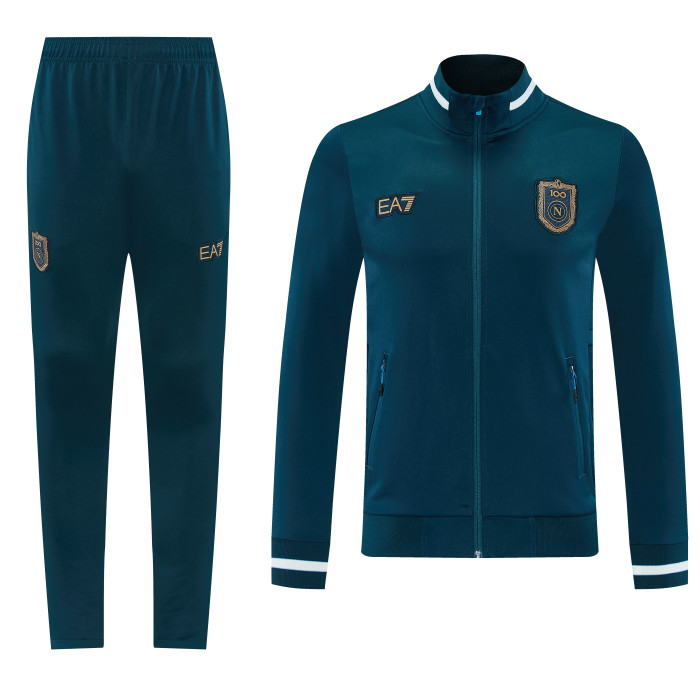 26/27 SSC Napoli Dark Green Full Zipper Jacket Tracksuit + Long Pants