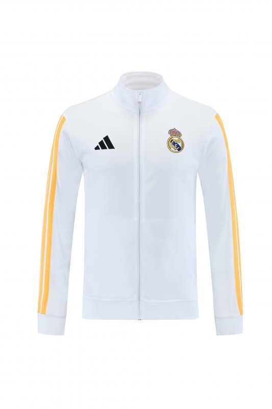 26/27 Real Madrid  White Full Zipper  Jacket Tracksuit + Long Pants