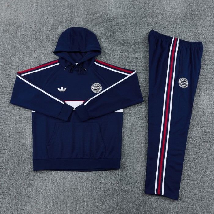 26/27 Bayern München Royal Blue Hoodie Full Zipper Jacket + Long Pants