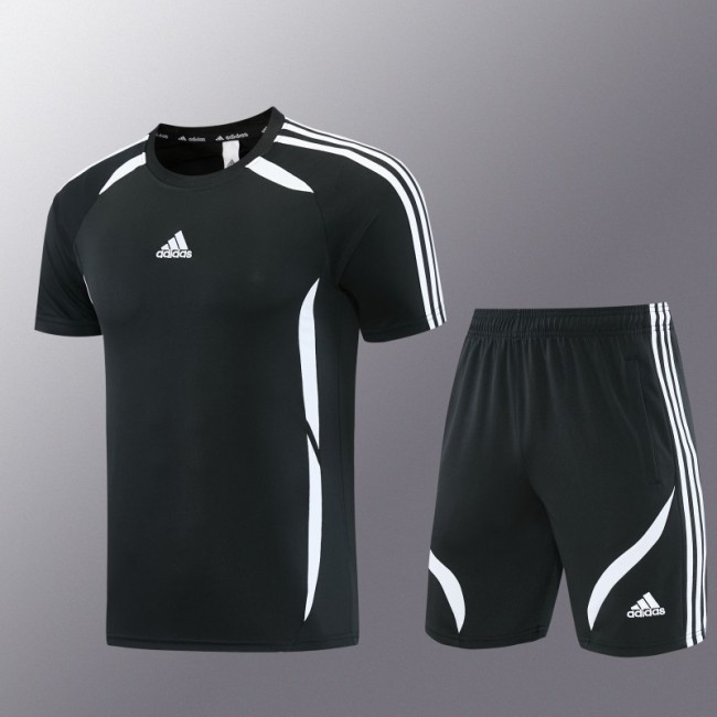 26/27 Adidas 16 Black Short Sleeve+Soccer Shorts