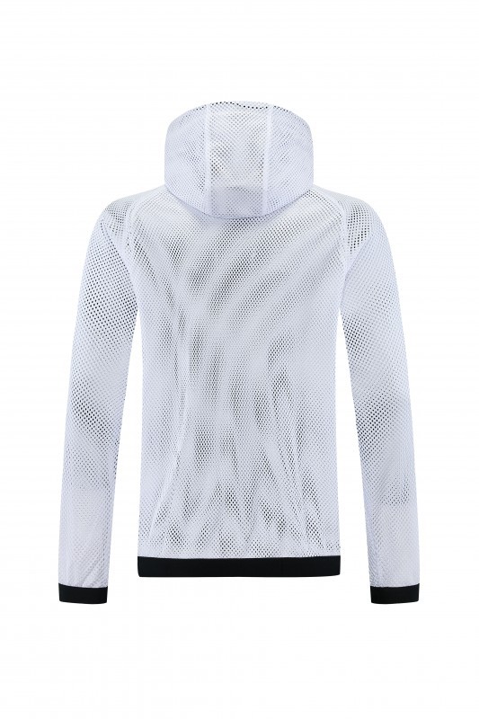 2026 England White Mesh Anthem Full Zipper Hooded Windbreaker Jacket