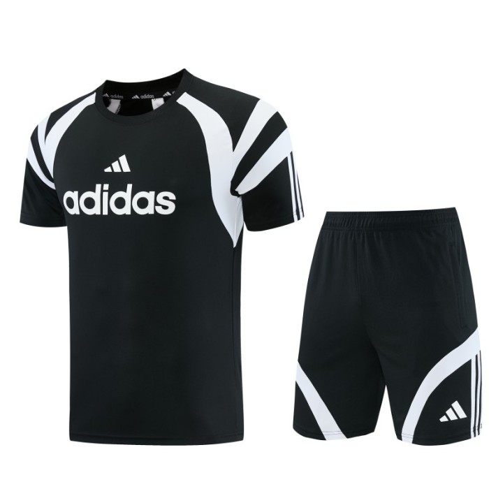 26/27 Adidas 17 Black Short Sleeve+Soccer Shorts