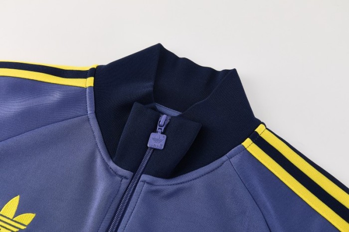 26/27  Arsenal FC Blue Grey Full Zipper Jacket Tracksuit + Long Pants
