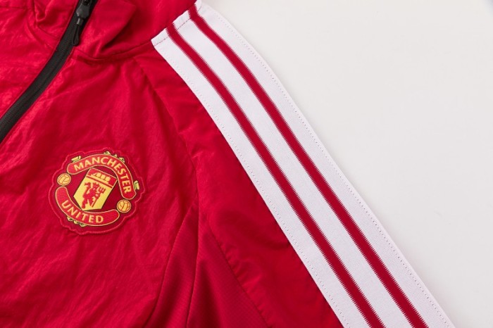 26/27 Manchester United FC Red Full Zipper Windbreaker Jacket