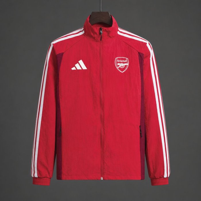 26/27 Arsenal FC Red  Full Zipper Windbreaker Jacket