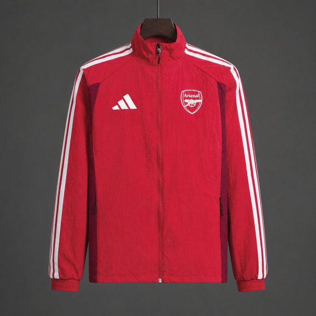 26/27 Arsenal FC Red Full Zipper Windbreaker Jacket
