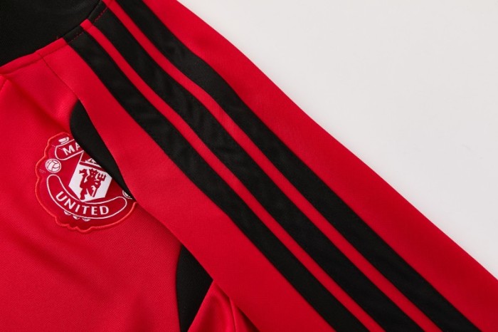 26/27 Manchester United FC  Red Full Zipper Jacket Tracksuit + Long Pants