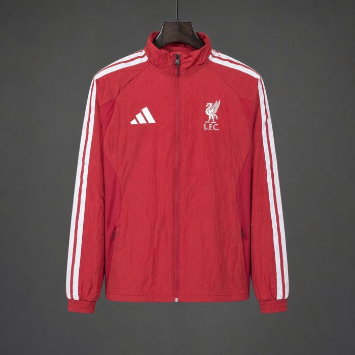 26/27 Liverpool FC Red  Full Zipper Windbreaker Jacket