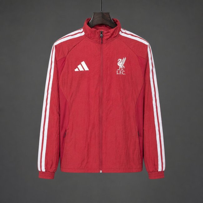 26/27 Liverpool FC Red Full Zipper Windbreaker Jacket