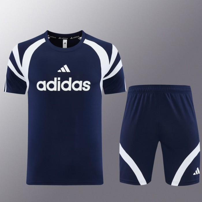 26/27 Adidas 17  Navy Blue Short Sleeve+Soccer Shorts