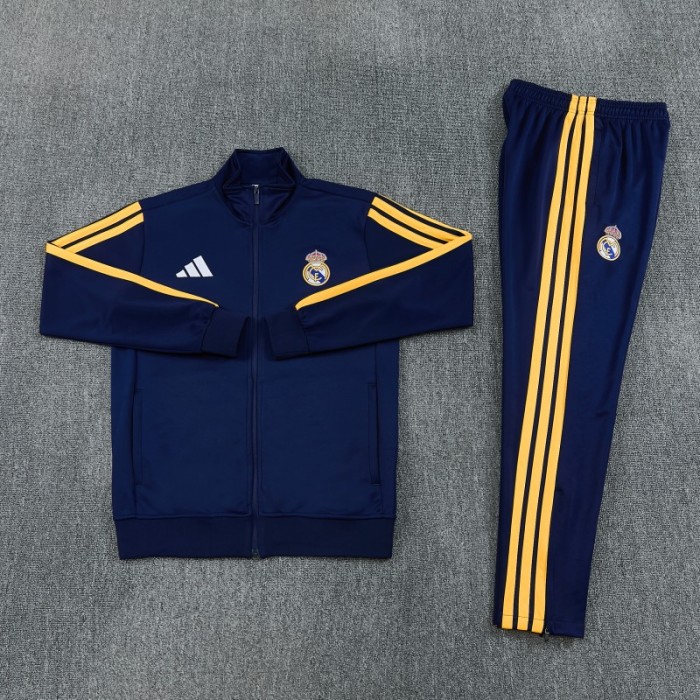 26/27 Real Madrid Royal Blue Full Zipper Jacket Tracksuit + Long Pants