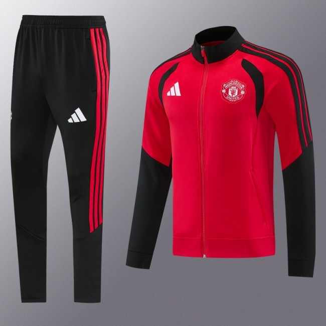 26/27 Manchester United FC Red Full Zipper Jacket Tracksuit + Long Pants