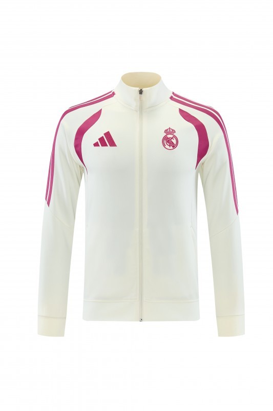 26/27 Real Madrid CF  White Full Zipper Jacket Tracksuit + Long Pants