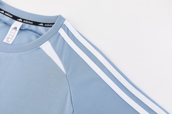 26/27 Adidas 16 Blue Grey Short Sleeve+Soccer Shorts