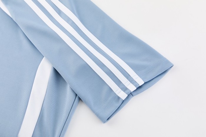 26/27 Adidas 16 Blue Grey Short Sleeve+Soccer Shorts