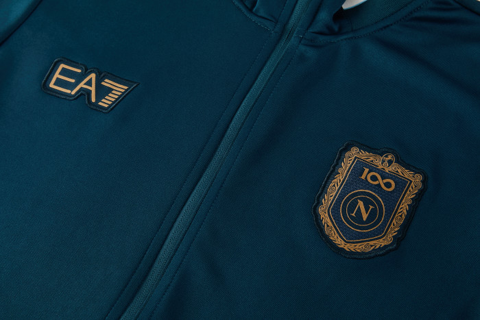 26/27 SSC Napoli Dark Green Full Zipper Jacket Tracksuit + Long Pants