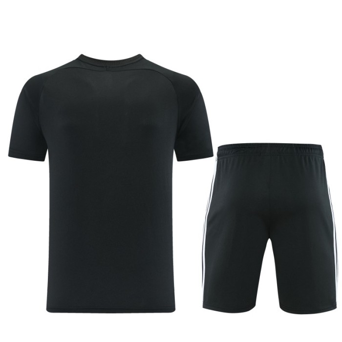 26/27 Adidas 16 Black Short Sleeve+Soccer Shorts