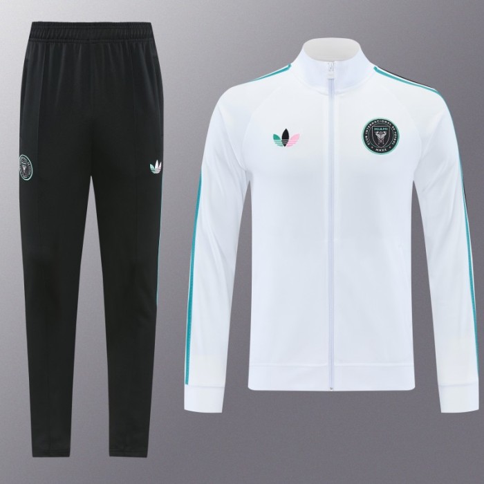 26/27 Inter Miami CF White Full Zipper Jacket Tracksuit + Long Pants
