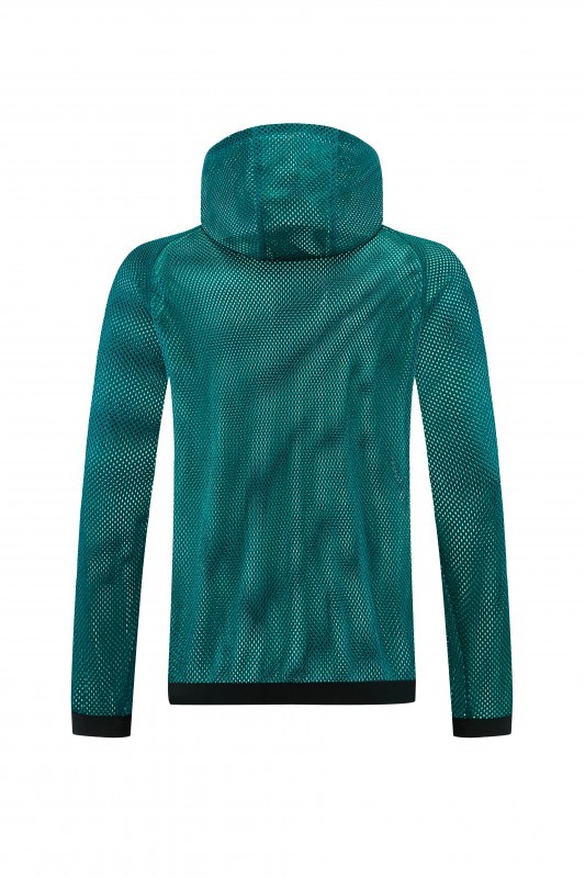 26/27 Brazil  Green Mesh Anthem Full Zipper Hooded Windbreaker Jacket