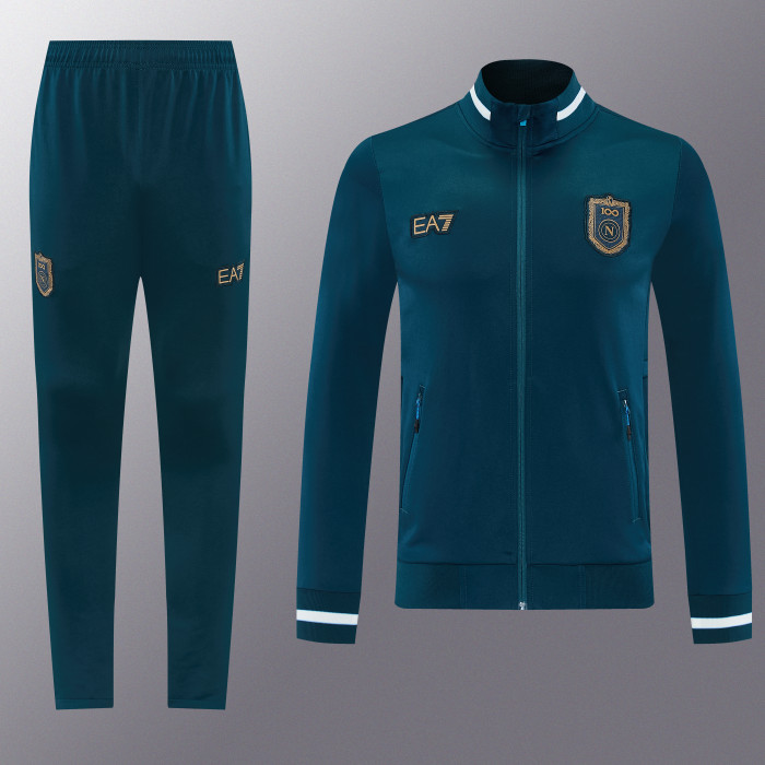 26/27 SSC Napoli Dark Green Full Zipper Jacket Tracksuit + Long Pants