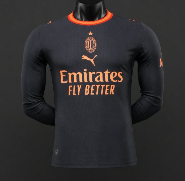 Player Version 26/27 AC Milan Third Black Long Sleeve Jersey