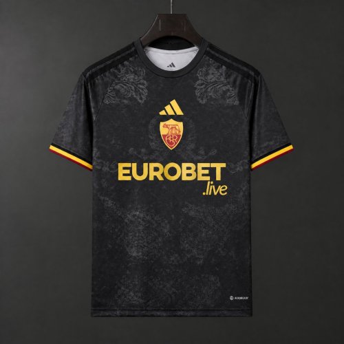 26/27 Roma Third Black Jersey With Sponsor