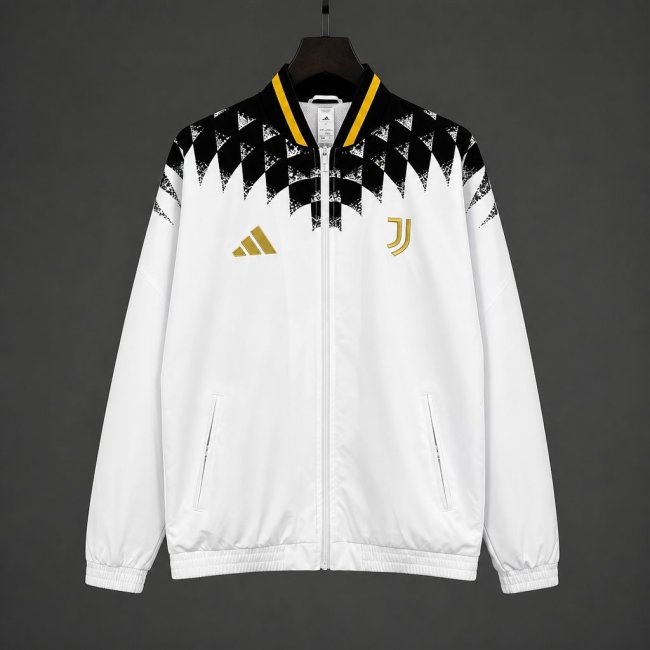 26/27 Juventus White Full Zipper Windbreaker Jacket