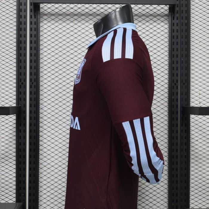Player Version 26/27 Aston Villa FC Home Long Sleeve Jersey With Sponsor