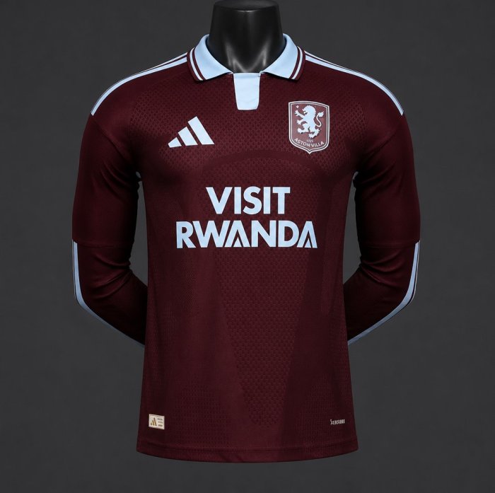 Player Version 26/27 Aston Villa FC Home Long Sleeve Jersey With Sponsor