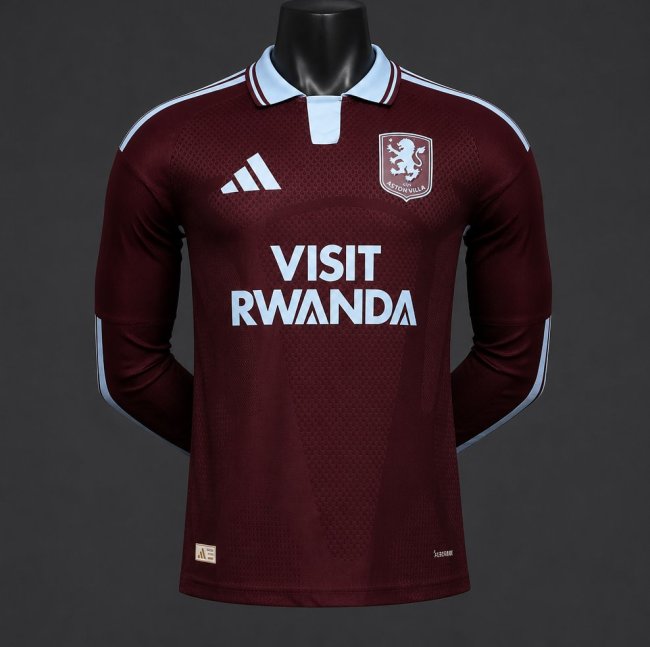 Player Version 26/27 Aston Villa FC Home Long Sleeve Jersey With Sponsor
