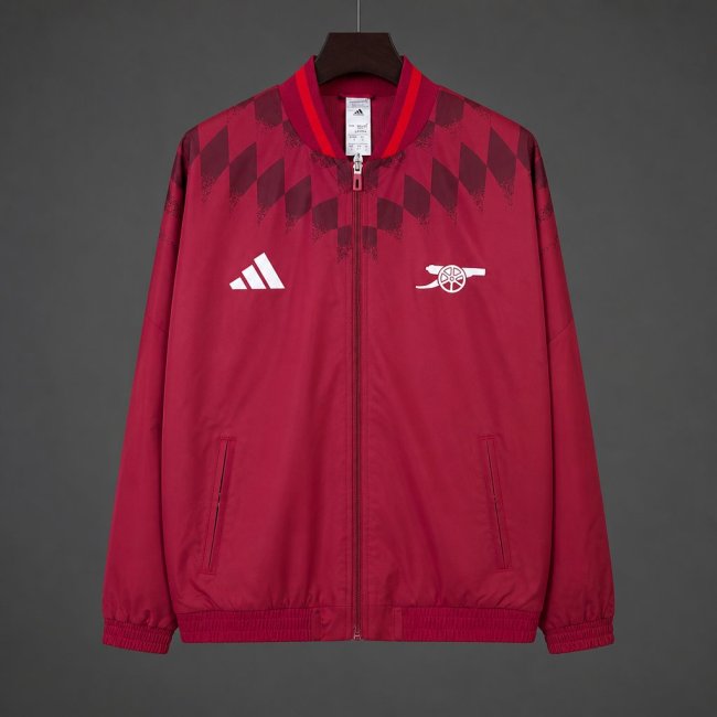 26/27 Arsenal Red Full Zipper Windbreaker Jacket