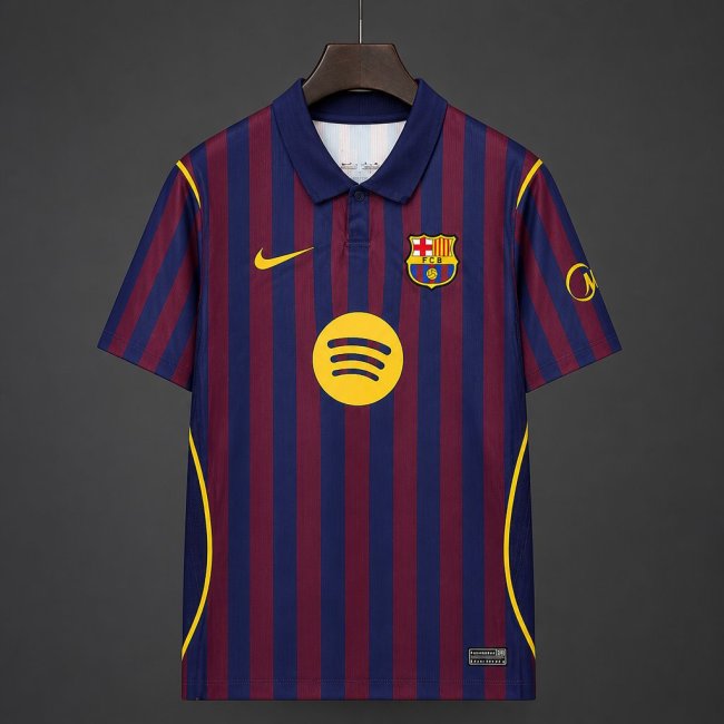 27/28 Barcelona Home Blue Burgundy Stripes Jersey