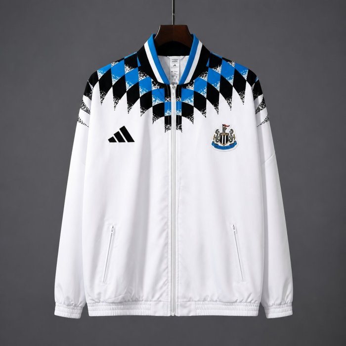 26/27 Newcastle United  White Full Zipper Windbreaker Jacket