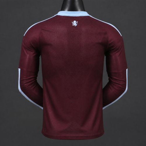 Player Version 26/27 Aston Villa FC Home Long Sleeve Jersey With Sponsor