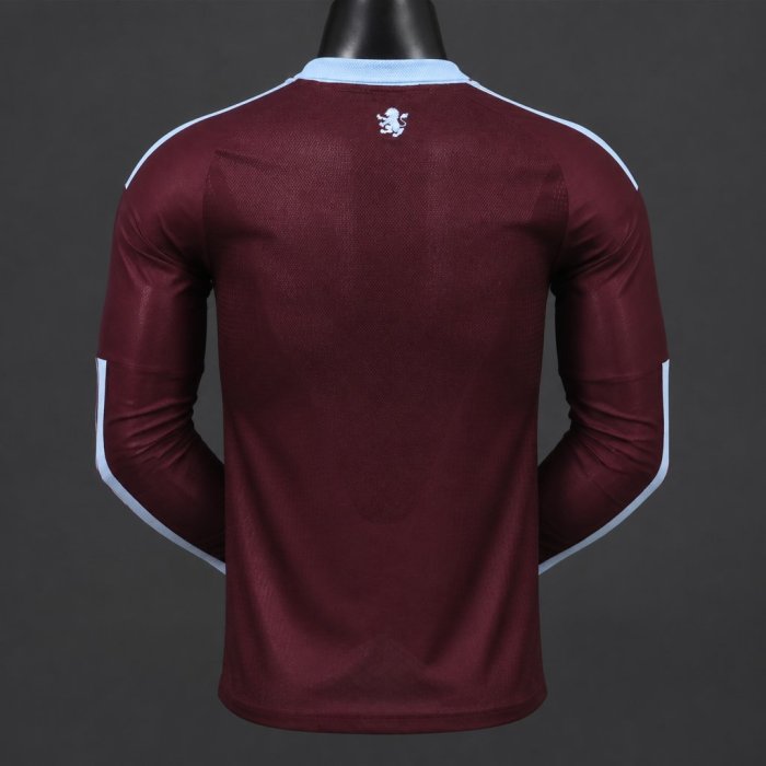 Player Version 26/27 Aston Villa FC Home Long Sleeve Jersey With Sponsor